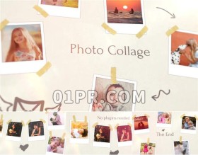 Pr电子相册模板 59秒拼贴照片墙炫光情人婚礼生日纪念 Pr模板相册
